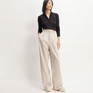 Everlane The Way High Drape Pant Trouser NWT Size 4 Tan Beige Flowy Office Wear